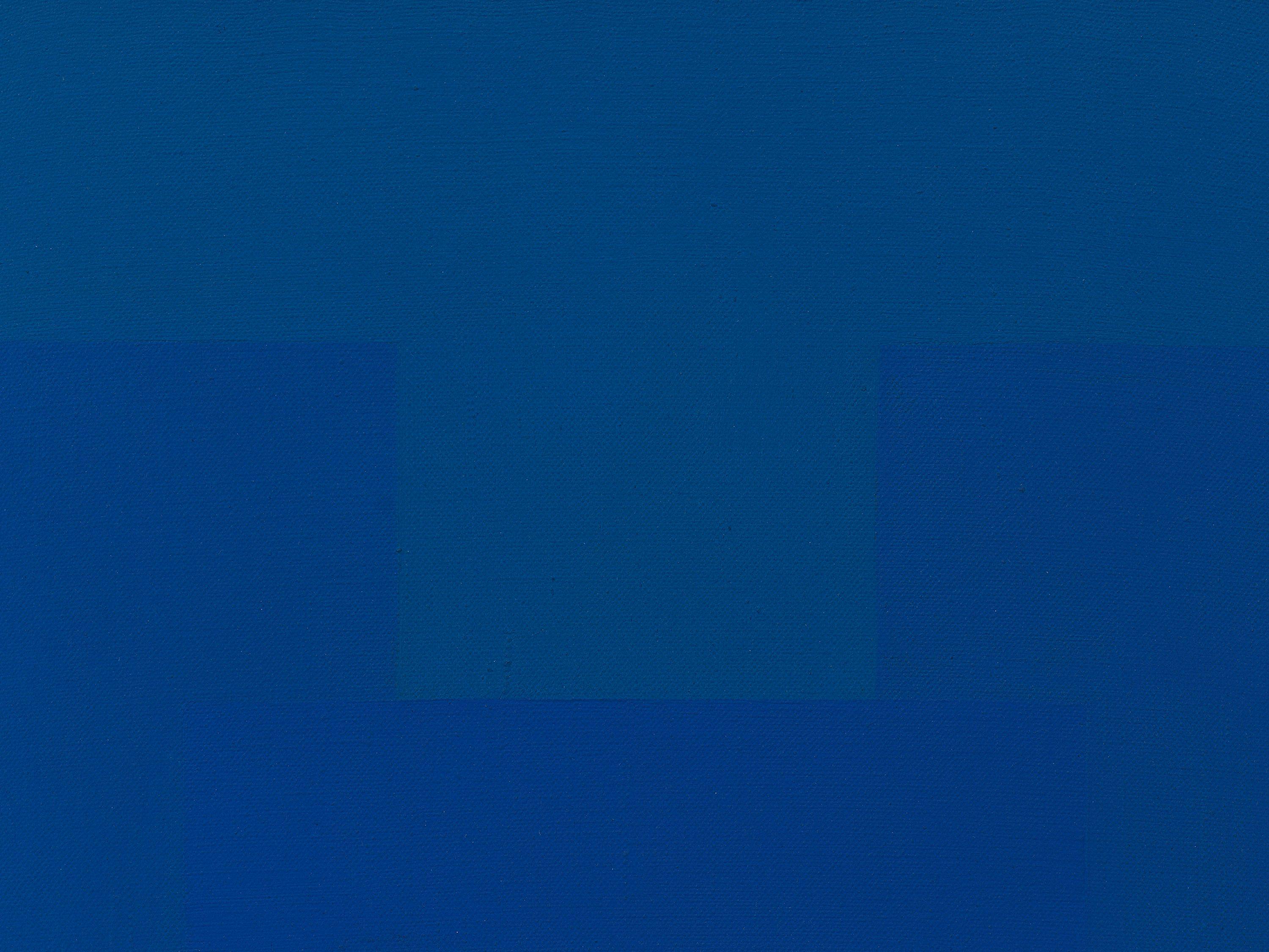 A detail from a painting by Ad Reinhardt, titled Blue Painting, dated 1953.